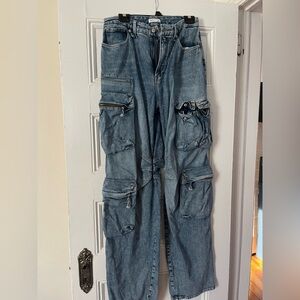 Good American Women’s Blue Cargo Jeans size 10